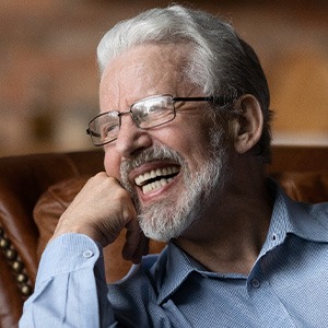 a dentures patient smiling
