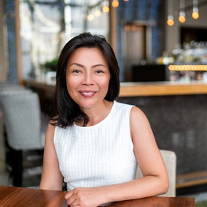 person sitting at a restaurant