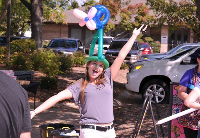 Team member at community event