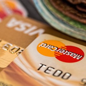 Credit card and wallet on desk