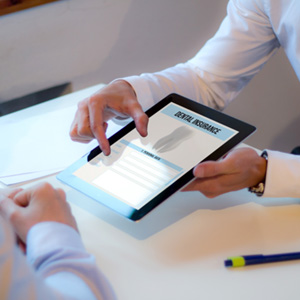 Patient reviewing dental insurance paperwork
