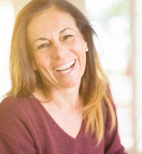 Woman showing off beautiful smile