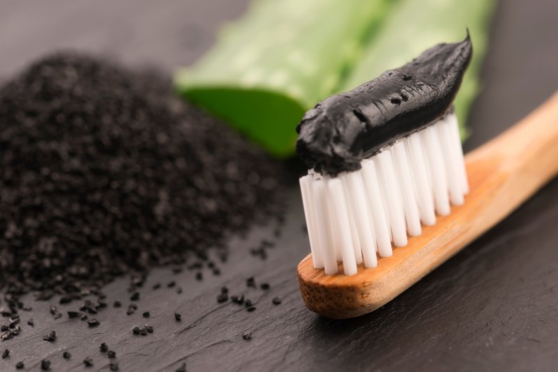 Charcoal toothpaste used for teeth whitening